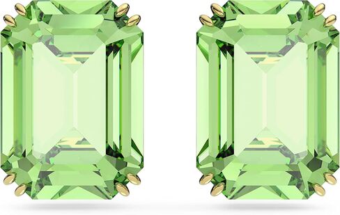 Swarovski Millenia Stud Earrings, Octagon Cut, Green Crystal, Gold-tone Finish in Saudi Arabia