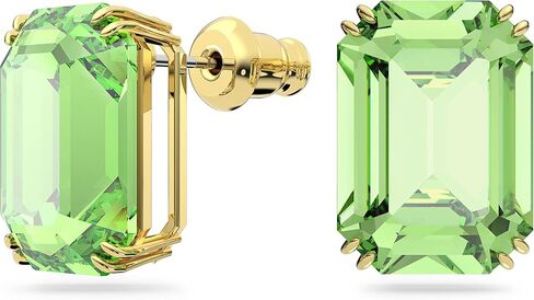 Swarovski Millenia Stud Earrings, Octagon Cut, Green Crystal, Gold-tone Finish in Saudi Arabia