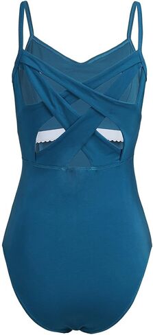 ACSUSS Women's V-neck Ballet Dance Leotard Criss Cross Back Strappy Camisole Bodysuit in Saudi Arabia