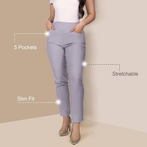 FITSIGHT Women's Yoga Dress Pants - Strechy Straight Leg Work Pants with 5 Pockets Slim Fit Office Casual Slacks in Saudi Arabia