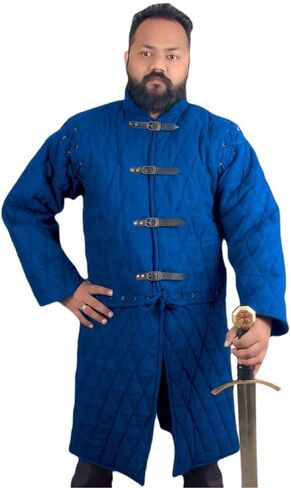THE MEDIEVALS Thick Padded Full Sleeves Gambeson Coat Aketon Jacket Armor, Cotton Fabric in Kuwait