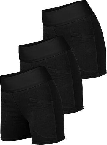 Blis Biker Shorts for Women with Fold Over Waistband High Waisted Workout Yoga Shorts Booty Shorts for Women in Kuwait