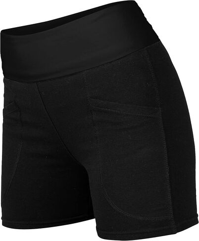 Blis Biker Shorts for Women with Fold Over Waistband High Waisted Workout Yoga Shorts Booty Shorts for Women in Kuwait