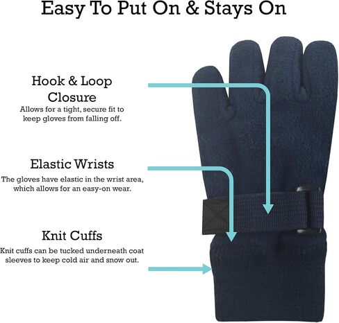 N'Ice Caps Little Kids Warm Sherpa Lined Easy-On Fleece Gloves in Kuwait