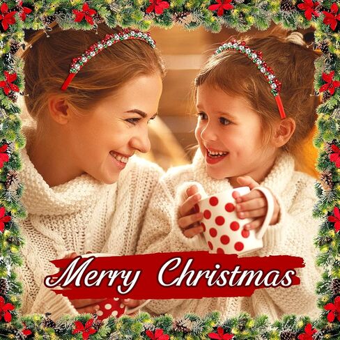 4 Pieces Christmas Bell Headband Red Green Silver Tone Hairband Lovely Holiday Hair Hoop Accessories for Women Girls Party Decoration in Saudi Arabia