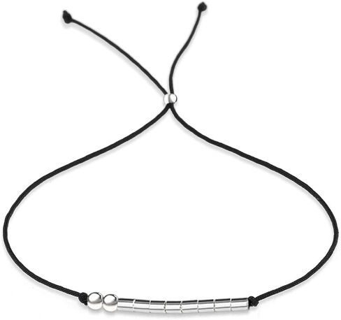 Suyi Morse Code Bracelet Birthday Gifts for Women Girls Sterling Silver Bracelet Birthday Jewelry for 12th 13th 14th 15th Sweet 16th 17th 18th 19th 20th 21st 25th 30th 40th 50th 60th 70th 80th in Saudi Arabia