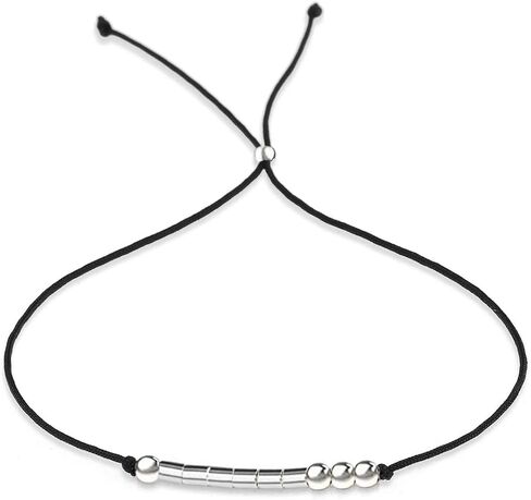 Suyi Morse Code Bracelet Birthday Gifts for Women Girls Sterling Silver Bracelet Birthday Jewelry for 12th 13th 14th 15th Sweet 16th 17th 18th 19th 20th 21st 25th 30th 40th 50th 60th 70th 80th in Saudi Arabia
