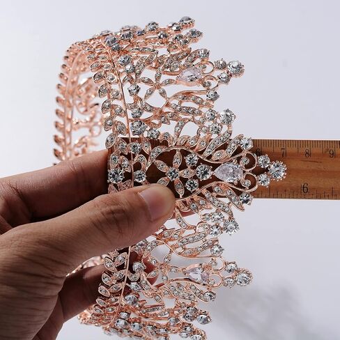 تيجان من الذهب الوردي للنساء من Eseres، تيجان عيد الميلاد، وتاج الملكة للحفلات الراقصة in Kuwait