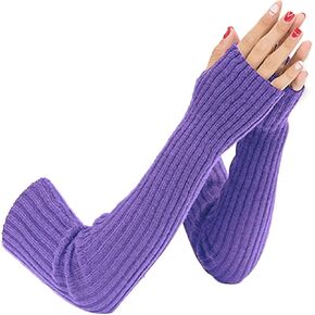 SUNTRADE Women Girls Knit Soft Stretchy Fingerless Gloves Arm Warmers Long Gloves in Saudi Arabia