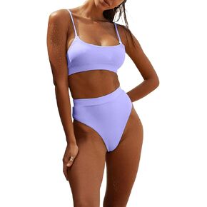 Womens High Waisted Swimsuits Bottom Padded Bathing Suits Bikini Sets Top Two Piece Swimwear in Saudi Arabia