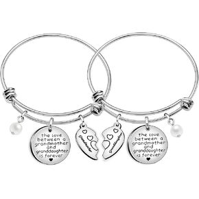 أساور هدايا للجدة والحفيدة على شكل قلب سحر أساور مجوهرات للنساء - الحب بين الجدة والحفيدة إلى الأبد in Kuwait