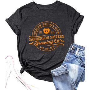 Sanderson Sisters Brewing Co Tshirt Women Halloween Shirts Funny Hocus Pocus Witches Short Sleeve Tee Tops in Kuwait