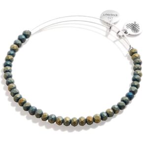 Alex and Ani Accents Beaded Expandable Bangle for Women, Matte Brilliance, Gunmetal Beads, Rafaelian Silver Finish, 2 to 3.5 in in Saudi Arabia