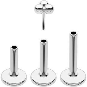 COCHARM G23 Titanium 16g Helix Cartilage Earrings Stud Threadless 6mm 8mm 10mm Cluster Ear Stud Push in Tragus Conch Piercing 16 Gauge Surgical Steel Lip Labret Medusa Stud Piercing