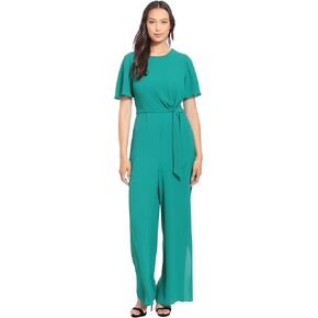 London Times womens Flattering Flutter Sleeve Side Tie Jumpsuit Guest of Career Event Occasion