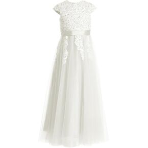 KissAngel Long White Flower Girl Dresses Lace First Communion Dress in Saudi Arabia