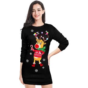 v28 Varied Ugly Christmas Sweater for Women Funny Reindeer Knit Sweaters Dress in Saudi Arabia