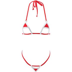 مايوه بيكيني ثونغ للنساء من شيريلو، بدلة سباحة سوداء برازيلية بخيط، ملابس سباحة علوية مثلثة, One Size in Kuwait