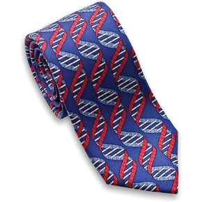 Josh Bach Men's DNA Double Helix Molecule Silk Necktie, Made in USA in Kuwait