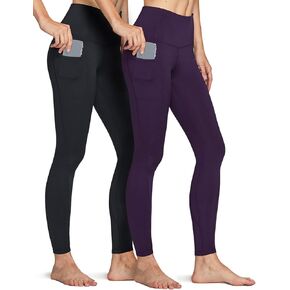 ATHLIO 2 Pack Women's Thermal Yoga Pants, High Waist Warm Fleece Lined Leggings, Winter Workout Running Tights in Kuwait