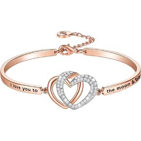 Aihitero I Love You for Always and Forever/to The Moon and Back’ Bangle Bracelet, Birthday Anniversary Xmas Jewelry Presents for Girlfriend, Wife, Nana, Sister, Daughter, Mother in Saudi Arabia