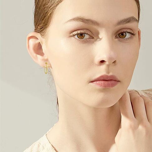 Faith Earrings Sterling Silver Huggie Hoop Earring Cross Earrings Graduation Jewelry Gifts for Women Men Girls Mother's Day… in Saudi Arabia