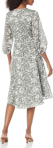 فستان نسائي من CLUB MONACO بأكمام ملفوفة، مقاس SAGE Multi، 12 in Saudi Arabia
