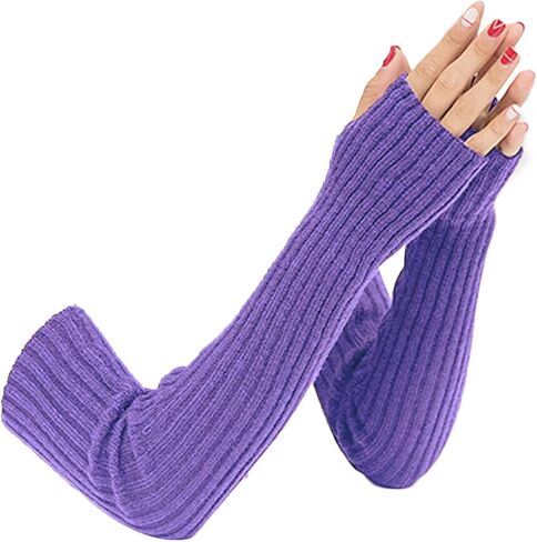 SUNTRADE Women Girls Knit Soft Stretchy Fingerless Gloves Arm Warmers Long Gloves in Saudi Arabia