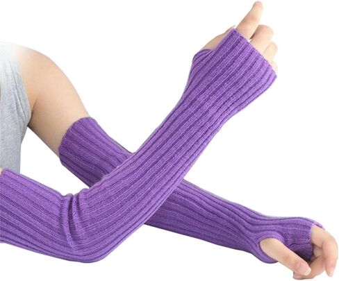 SUNTRADE Women Girls Knit Soft Stretchy Fingerless Gloves Arm Warmers Long Gloves in Saudi Arabia
