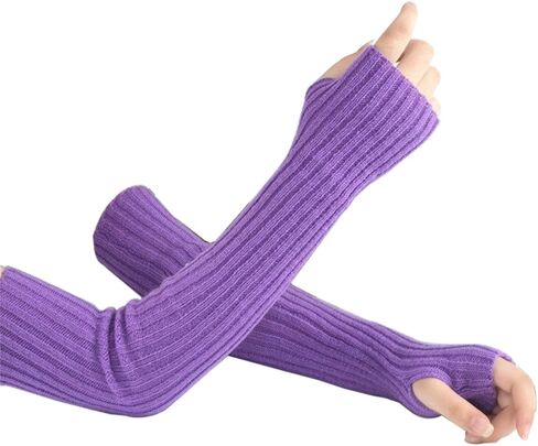 SUNTRADE Women Girls Knit Soft Stretchy Fingerless Gloves Arm Warmers Long Gloves in Saudi Arabia