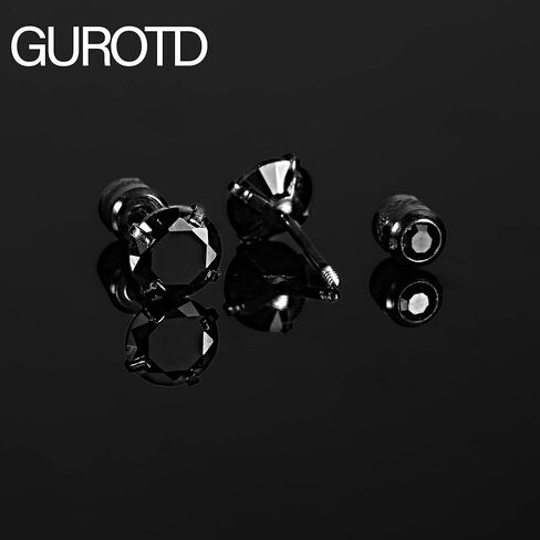 5 أزواج من الأقراط المصنوعة من التيتانيوم للنساء والرجال من الفولاذ المقاوم للصدأ برغي خلفي أقراط صغيرة مضادة للحساسية مكعب زركونيا مرصعة مزدوجة الجانب للغضروف (20 جم، 2-6 مم) in Kuwait