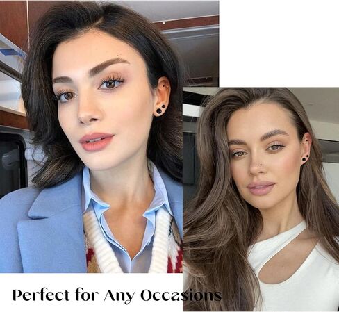 5 أزواج من الأقراط المصنوعة من التيتانيوم للنساء والرجال من الفولاذ المقاوم للصدأ برغي خلفي أقراط صغيرة مضادة للحساسية مكعب زركونيا مرصعة مزدوجة الجانب للغضروف (20 جم، 2-6 مم) in Kuwait