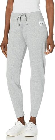 Calvin Klein Women's Logo Cozy Fleece Jogger, Pearl Grey Heather, Small in Saudi Arabia
