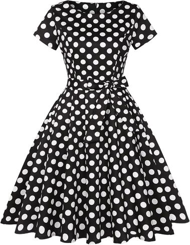 MINTLIMIT Women's 1950 Vintage Retro Rockabilly Dress Cocktail Party Prom Swing Dresses with Pockets in Saudi Arabia