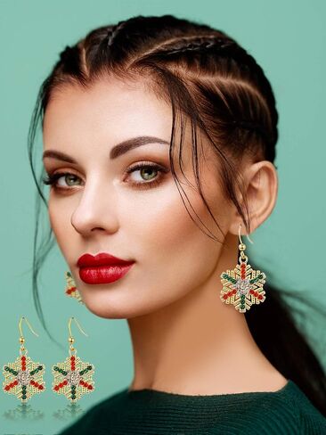 20 زوج من اقراط الكريسماس للنساء والبنات، اقراط متدلية للكريسماس بتصميم شجرة الايائل ورجل الثلج وسانتا خطاف، هدايا مجوهرات لطيفة لحفلات الكريسماس, معدن, / in Saudi Arabia