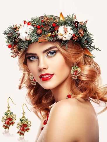 20 زوج من اقراط الكريسماس للنساء والبنات، اقراط متدلية للكريسماس بتصميم شجرة الايائل ورجل الثلج وسانتا خطاف، هدايا مجوهرات لطيفة لحفلات الكريسماس, معدن, / in Saudi Arabia