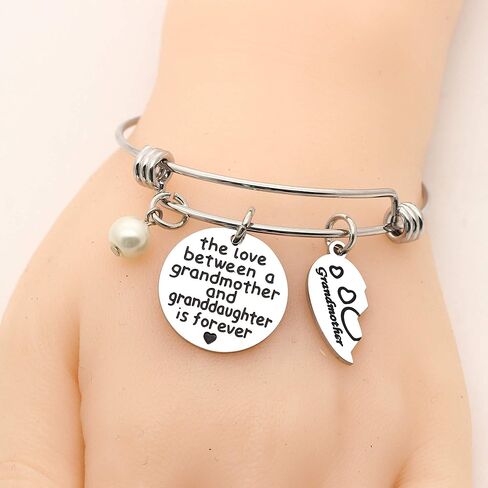 أساور هدايا للجدة والحفيدة على شكل قلب سحر أساور مجوهرات للنساء - الحب بين الجدة والحفيدة إلى الأبد in Kuwait