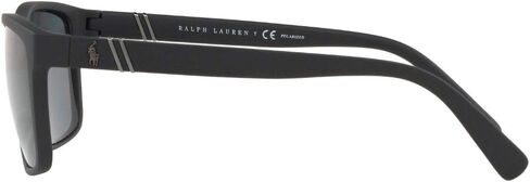 POLO RALPH LAUREN Men's PH4133 Rectangular Sunglasses, Shiny Transparent Dark Havana/Green, 59 mm in Saudi Arabia
