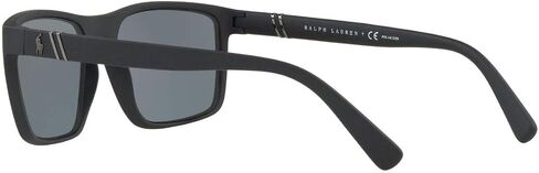 POLO RALPH LAUREN Men's PH4133 Rectangular Sunglasses, Shiny Transparent Dark Havana/Green, 59 mm in Saudi Arabia