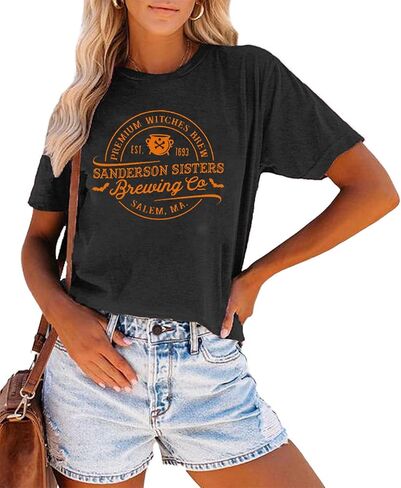 Sanderson Sisters Brewing Co Tshirt Women Halloween Shirts Funny Hocus Pocus Witches Short Sleeve Tee Tops in Kuwait