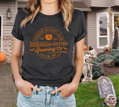 Sanderson Sisters Brewing Co Tshirt Women Halloween Shirts Funny Hocus Pocus Witches Short Sleeve Tee Tops in Kuwait