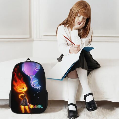 مجموعة شنطة ظهر بتصميم افلام انيمي اليمنتال، مع شنطة غداء معزولة وشنطة يد وشنطة تغليف صندوق اقلام رصاص - شنطة ظهر ترفيهية من 3 قطع، مناسبة للاكسسوارات للمراهقين والاولاد والبنات والمراهقين, أسود, in Kuwait