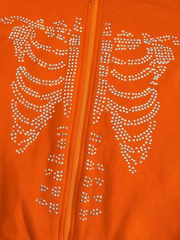Floerns Women's Long Sleeve Zip Up Skeleton Hoodie Graphic Sweatshirt Jackets in Kuwait