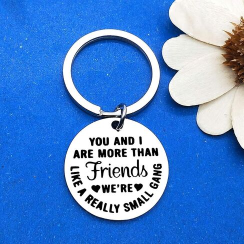 Funny Friendship Keychain Best Friends Gifts You and I are More Than Friends Keyring Christmas Birthday Gifts for Friends Sister Coworker Friendship Gift for Women Men Appreciation Gift for Teens in Saudi Arabia