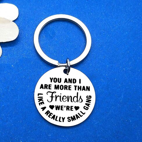 Funny Friendship Keychain Best Friends Gifts You and I are More Than Friends Keyring Christmas Birthday Gifts for Friends Sister Coworker Friendship Gift for Women Men Appreciation Gift for Teens in Saudi Arabia