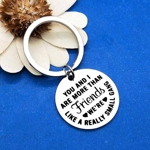 Funny Friendship Keychain Best Friends Gifts You and I are More Than Friends Keyring Christmas Birthday Gifts for Friends Sister Coworker Friendship Gift for Women Men Appreciation Gift for Teens in Saudi Arabia