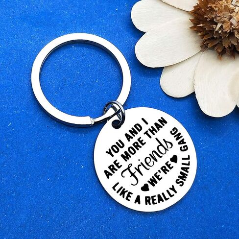 Funny Friendship Keychain Best Friends Gifts You and I are More Than Friends Keyring Christmas Birthday Gifts for Friends Sister Coworker Friendship Gift for Women Men Appreciation Gift for Teens in Saudi Arabia
