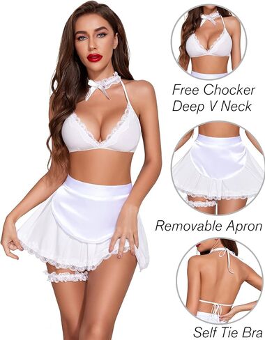 Avidlove Sexy Maid Lingerie for Women Roleplay Lingerie Cosplay Lingerie Set Sexy Christmas Costumes in Saudi Arabia