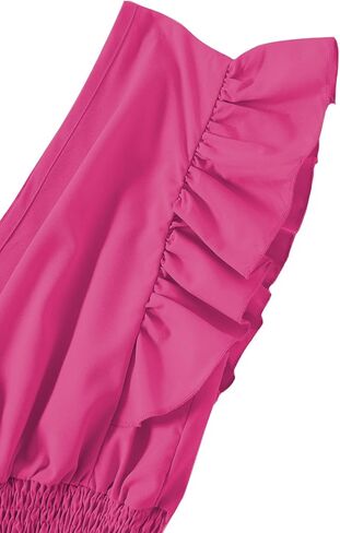 LYANER Women's V Neck Ruffle Cap Sleeve Shirred Blouse Sexy Crop Tank Top in Kuwait