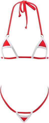 مايوه بيكيني ثونغ للنساء من شيريلو، بدلة سباحة سوداء برازيلية بخيط، ملابس سباحة علوية مثلثة, One Size in Kuwait